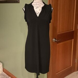 Michael Kors Black Dress with Ruffle Accents, Size M